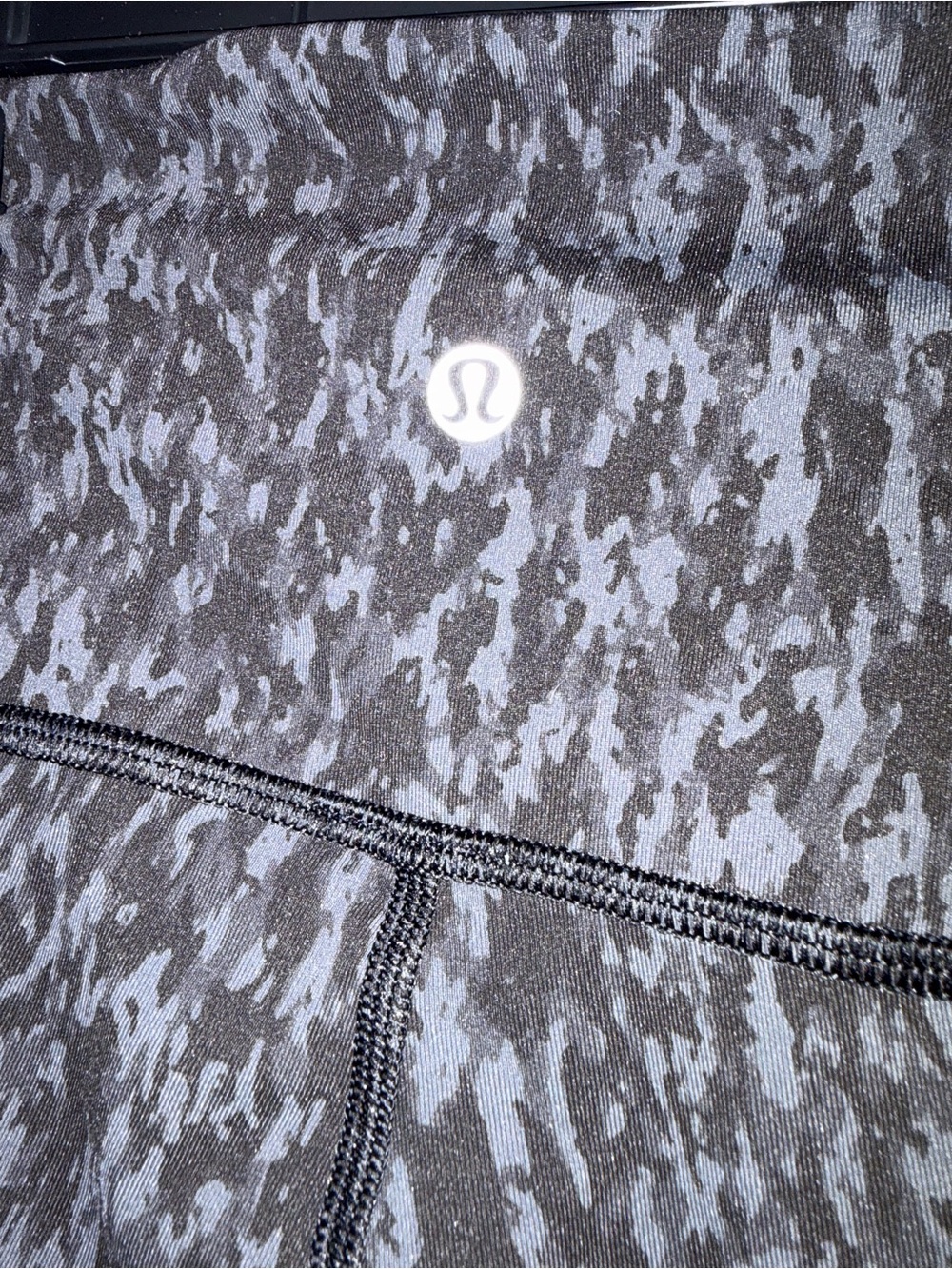 Lululemon Printed Wunder Train Leggings - Black & Gray
